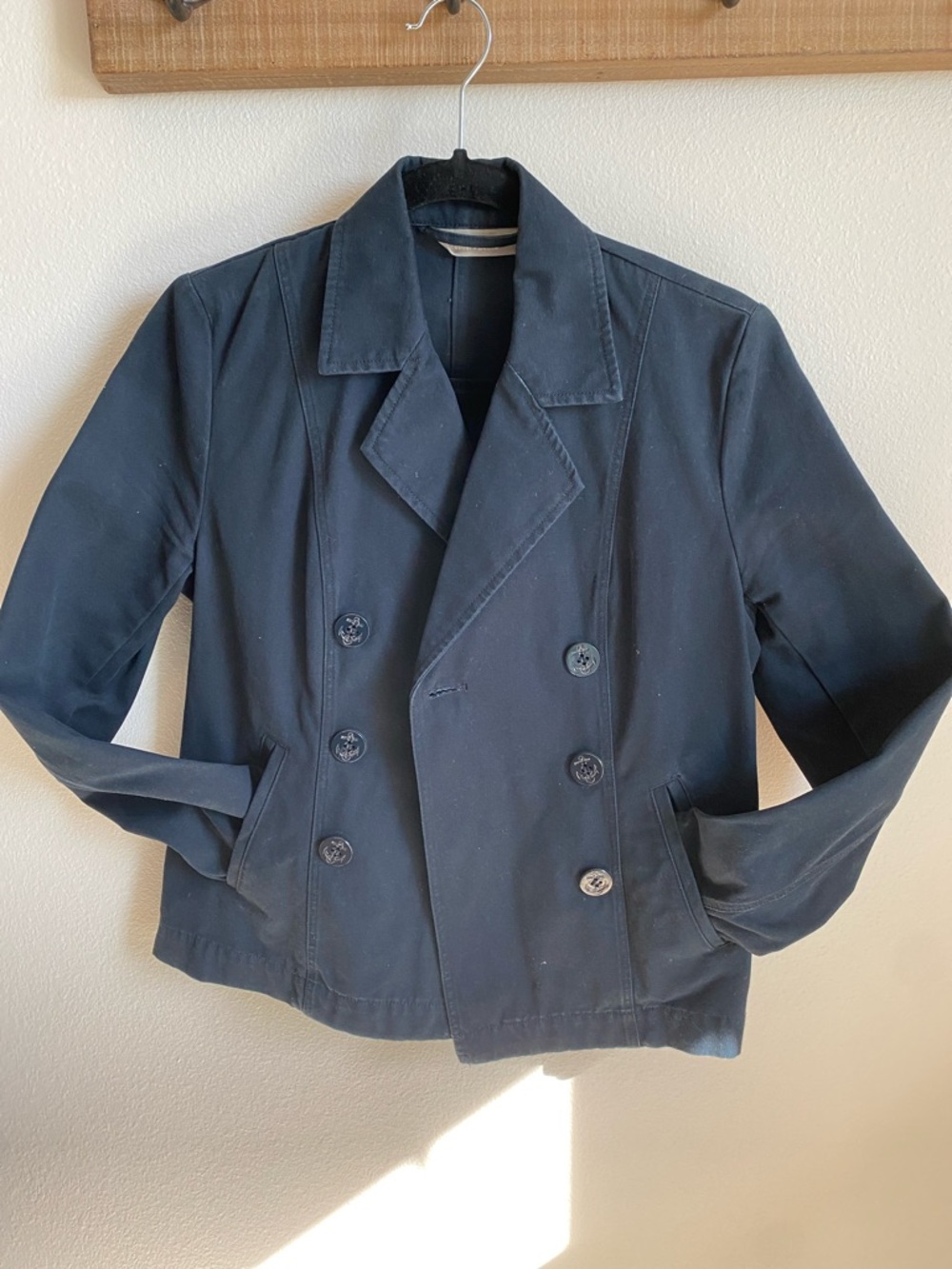 Women’s Double-Breasted Navy Peacoat Jacket